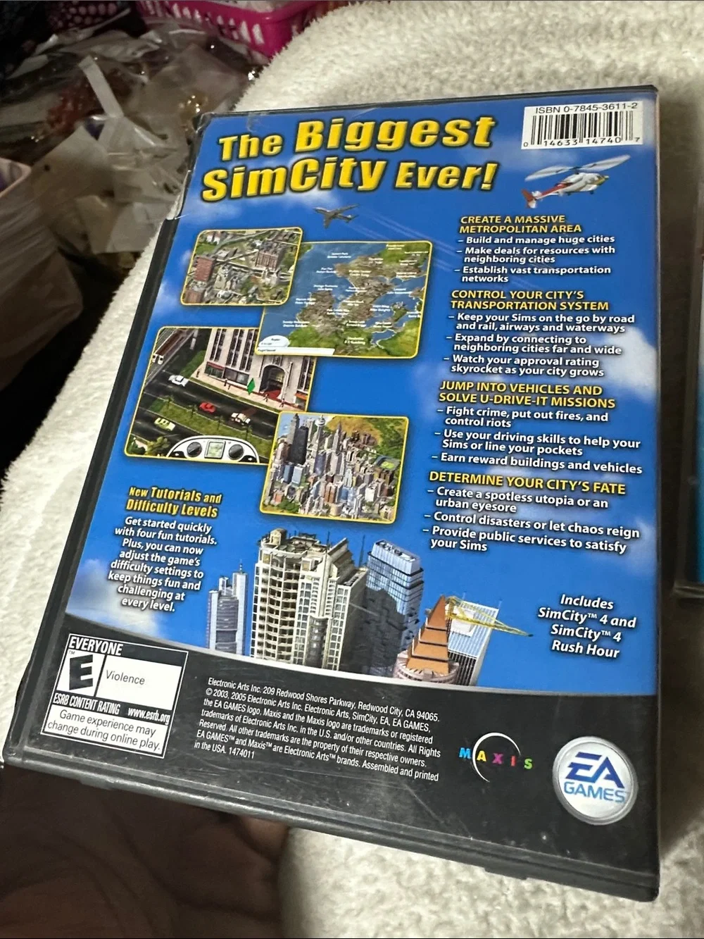 SimCity 4 Deluxe Edition PC Game + 100 Great Games CD-case broken